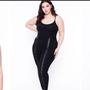 Brand New Black Grommet Lace Up Jumpsuit. Size 2XL. Excellent condition.
